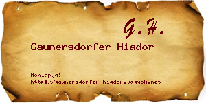 Gaunersdorfer Hiador névjegykártya